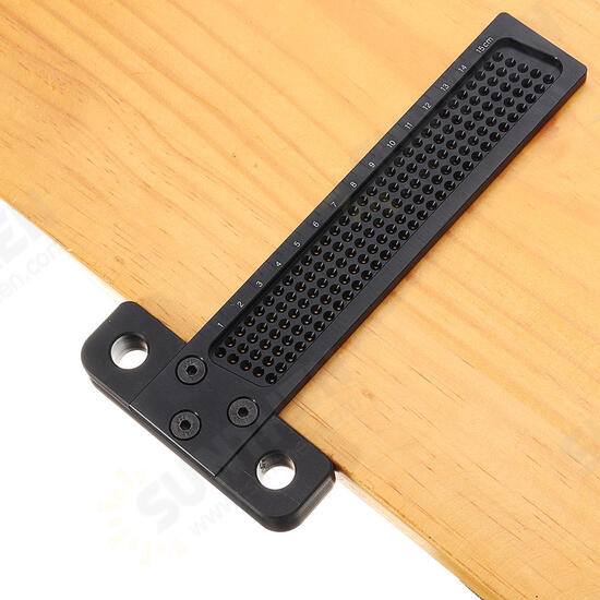 Black Aluminium Alloy T-160 Hole Positioning Measuring Ruler 160mm Metric T Ruler Woodworking Precision Crossed Marking Scriber Black Aluminium Alloy T-160 Hole Positioning Measuring Ruler 160mm Metric T Ruler Woodworking Precision Crossed Marking Scriber