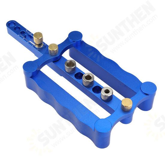 Blue 6/8/10mm Self Centering Doweling Jig Set Aluminum Alloy Hole Punch Locator Dowel Jig Drill Guide Center Line Scribing Woodworking Set Blue 6/8/10mm Self Centering Doweling Jig Set Aluminum Alloy Hole Punch Locator Dowel Jig Drill Guide Center Line Scribing Woodworking Set