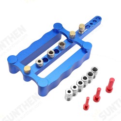Blue 6/8/10mm Self Centering Doweling Jig Set Aluminum Alloy Hole Punch Locator Dowel Jig Drill Guide Center Line Scribing Woodworking Set Blue 6/8/10mm Self Centering Doweling Jig Set Aluminum Alloy Hole Punch Locator Dowel Jig Drill Guide Center Line Scribing Woodworking Set