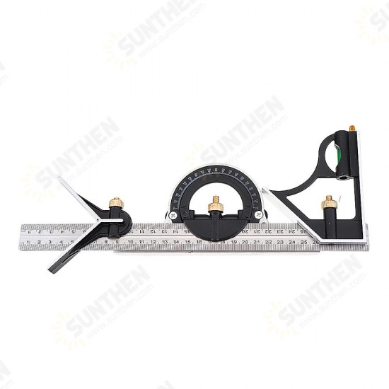 12 Inch 300mm Adjustable Combination Square Angle Ruler 45/90 Degree With Bubble Level