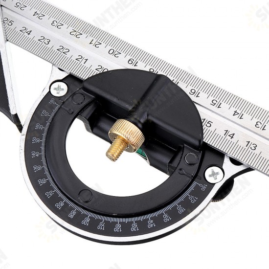 12 Inch 300mm Adjustable Combination Square Angle Ruler 45/90 Degree With Bubble Level