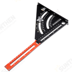 6 Inch Extendable Multifunctional Folding Triangle Ruler Carpenter Square with Base Precision Goniometer Multi-angle Measurement Woodworking Tools