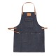 Denim Bib Apron Leather Strap Barista Baker Work Uniform Bartender BBQ Chef Cook Woodworking Apron Denim Bib Apron Leather Strap Barista Baker Work Uniform Bartender BBQ Chef Cook Woodworking Apron