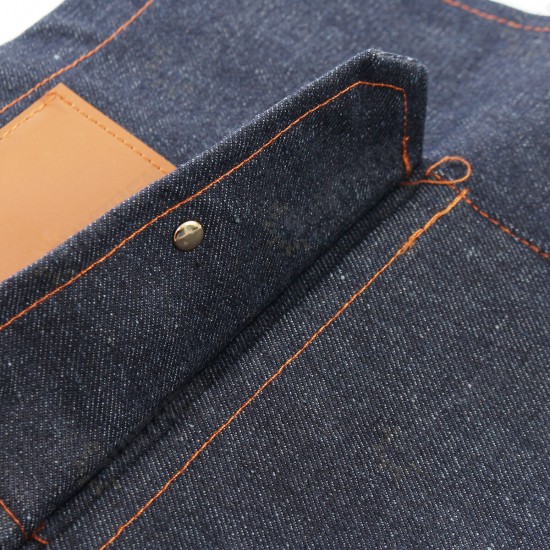 Denim Bib Apron Leather Strap Barista Baker Work Uniform Bartender BBQ Chef Cook Woodworking Apron Denim Bib Apron Leather Strap Barista Baker Work Uniform Bartender BBQ Chef Cook Woodworking Apron