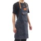 Denim Bib Apron Leather Strap Barista Baker Work Uniform Bartender BBQ Chef Cook Woodworking Apron Denim Bib Apron Leather Strap Barista Baker Work Uniform Bartender BBQ Chef Cook Woodworking Apron