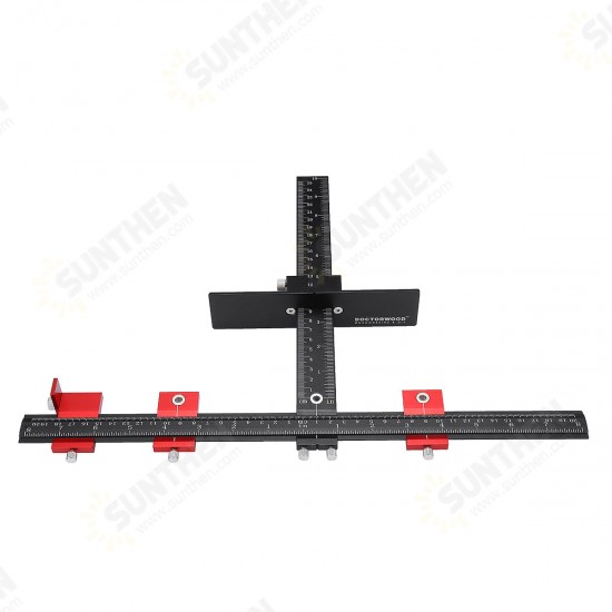 DocotorWood Aluminum Alloy Cabinet Hardware Jig Fixture 4MM+5MM Punching Locator Woodworking Drill Positioning Guide T-ruler DocotorWood Aluminum Alloy Cabinet Hardware Jig Fixture 4MM+5MM Punching Locator Woodworking Drill Positioning Guide T-ruler
