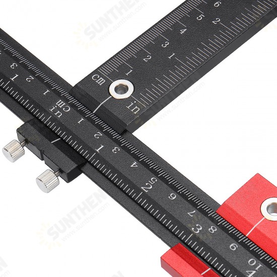 DocotorWood Aluminum Alloy Cabinet Hardware Jig Fixture 4MM+5MM Punching Locator Woodworking Drill Positioning Guide T-ruler DocotorWood Aluminum Alloy Cabinet Hardware Jig Fixture 4MM+5MM Punching Locator Woodworking Drill Positioning Guide T-ruler