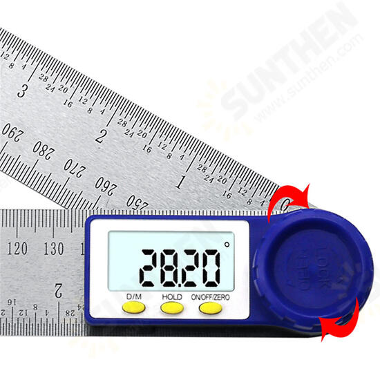 0-200mm Digital Meter Angle Inclinometer Digital Angle Ruler Electron Goniometer Protractor Stainless Steel Angle Finder Measuring Tool