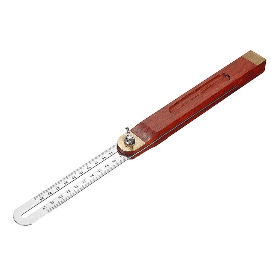 0-22/0-27cm Sliding Angle Ruler T Bevel Hardwood Handle Rotatable Engineer Ruler for Woodworking
