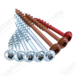 100Pcs 25-63mm SQ2 Pocket Hole Screw Coarse Thread Woodworking Self Tapping Screw Oblique Hole Screw Square Driver for Pocket Hole Syestem