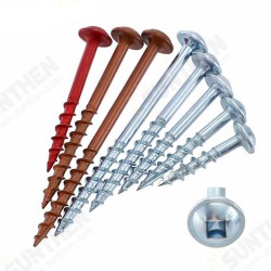 100Pcs 25-63mm SQ2 Pocket Hole Screw Coarse Thread Woodworking Self Tapping Screw Oblique Hole Screw Square Driver for Pocket Hole Syestem