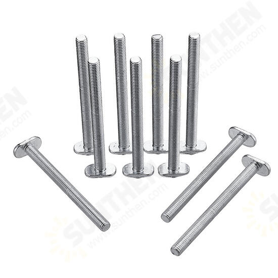 10pcs M8x100mm T-Nut Sliding Screws For 30 Series Miter Track T-Slot Woodworking Tool