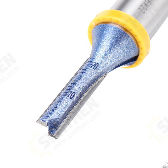 1/2 Inch Shank 2 Flutes Straight Router Bit Cutter Blue Coated Carbide Woodworking Tool