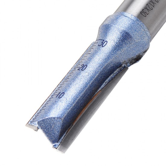 1/2 Inch Shank 2 Flutes Straight Router Bit Cutter Blue Coated Carbide Woodworking Tool