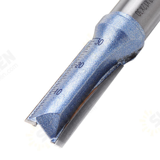 1/2 Inch Shank 2 Flutes Straight Router Bit Cutter Blue Coated Carbide Woodworking Tool