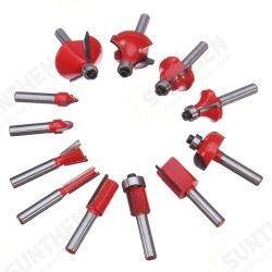 12pcs 1/4 Inch Shank Router Bit Set Carbide Rotary Wood Cutter Milling Cutter Woodworking Trimming Engraving Carving Cutting Tools 12pcs 1/4 Inch Shank Router Bit Set Carbide Rotary Wood Cutter Milling Cutter Woodworking Trimming Engraving Carving Cutting Tools