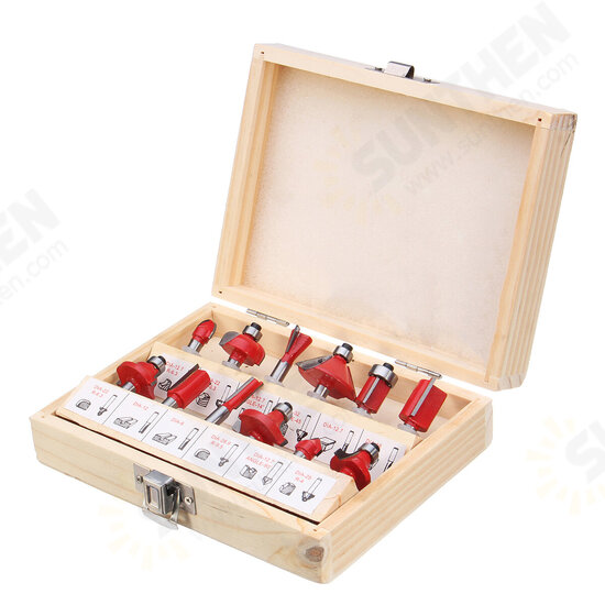 12pcs 1/4 Inch Shank Router Bit Set Carbide Rotary Wood Cutter Milling Cutter Woodworking Trimming Engraving Carving Cutting Tools 12pcs 1/4 Inch Shank Router Bit Set Carbide Rotary Wood Cutter Milling Cutter Woodworking Trimming Engraving Carving Cutting Tools