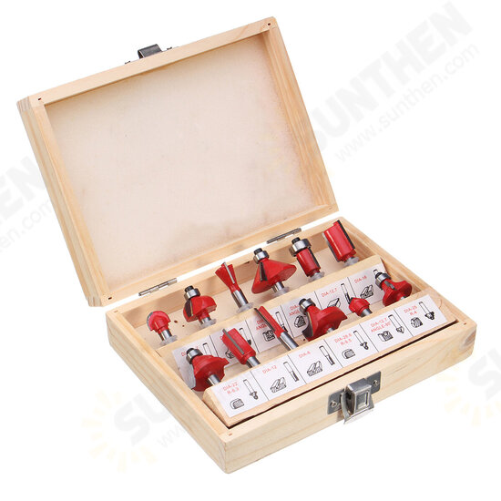 12pcs 1/4 Inch Shank Router Bit Set Carbide Rotary Wood Cutter Milling Cutter Woodworking Trimming Engraving Carving Cutting Tools 12pcs 1/4 Inch Shank Router Bit Set Carbide Rotary Wood Cutter Milling Cutter Woodworking Trimming Engraving Carving Cutting Tools