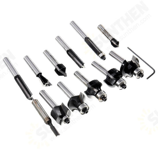 12pcs 8mm Shank Tungsten Carbide Router Bit Set With Wooden Case Woodworking Cutter 12pcs 8mm Shank Tungsten Carbide Router Bit Set With Wooden Case Woodworking Cutter