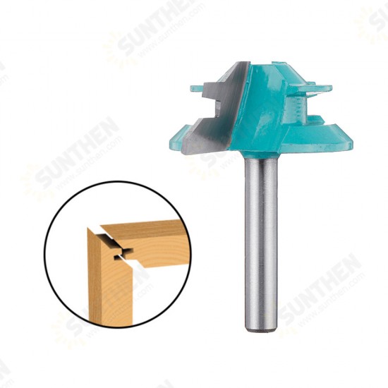 1/4 Inch Shank 45 Degree Lock Miter Router Bit 1-1/2 Inch Cutting Diameter Tenon Woodworking Cutter