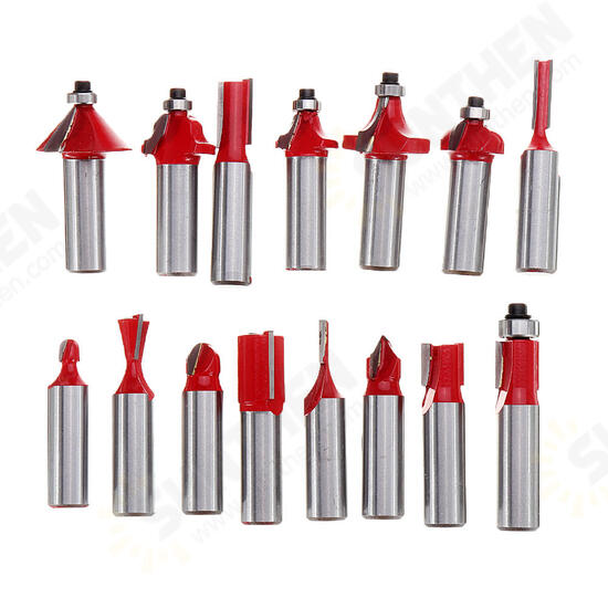 15pcs 1/2 Inch Shank Tungsten Carbide Router Bit Set With Wooden Case Woodworking Cutter 15pcs 1/2 Inch Shank Tungsten Carbide Router Bit Set With Wooden Case Woodworking Cutter