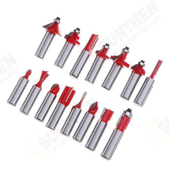 15pcs 1/2 Inch Shank Tungsten Carbide Router Bit Set With Wooden Case Woodworking Cutter 15pcs 1/2 Inch Shank Tungsten Carbide Router Bit Set With Wooden Case Woodworking Cutter