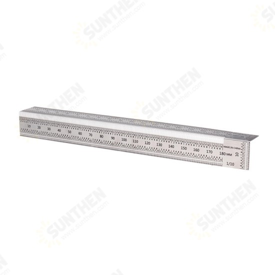 180mm Stainless Steel Precision Bend Ruler Woodworking 90 Degree Square Marking Ruler Carpenter Hole Positioning Line Scribing Tool 180mm Stainless Steel Precision Bend Ruler Woodworking 90 Degree Square Marking Ruler Carpenter Hole Positioning Line Scribing Tool