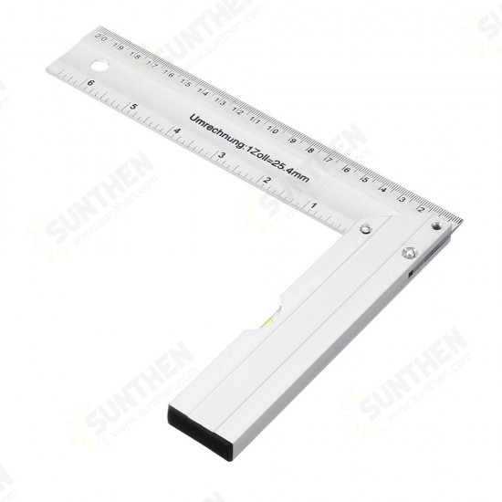 200/250/300mm 90 Degree Angle Ruler Aluminum Seat Woodworking Ruler With Horizontal Tube