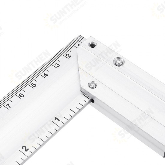 200/250/300mm 90 Degree Angle Ruler Aluminum Seat Woodworking Ruler With Horizontal Tube