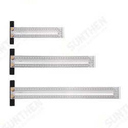 200/300/400mm Stainless Steel Precision Marking T Ruler Hole Positioning Measuring Ruler Woodworking Scriber Scribing Tool 200/300/400mm Stainless Steel Precision Marking T Ruler Hole Positioning Measuring Ruler Woodworking Scriber Scribing Tool