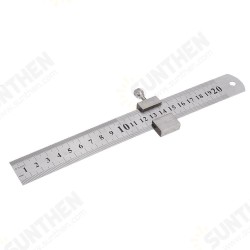 26mm Width 20/30cm Length Straight Ruler With Locking Stop Metric/Inch Woodworking Line Locator
