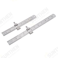 26mm Width 20/30cm Length Straight Ruler With Locking Stop Metric/Inch Woodworking Line Locator