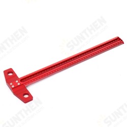 300/400/500/600mm Woodworking Line Scriber T-type Ruler 1mm Hole Crossed Ruler Aluminum Alloy Marking Gauge