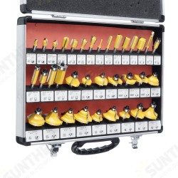 35/50/100Pcs 1/4 Inch Shank Router Bit Set with Metal Case Tungsten Cabide Tip Wood Milling Cutter For Trimming Router Machine 35/50/100Pcs 1/4 Inch Shank Router Bit Set with Metal Case Tungsten Cabide Tip Wood Milling Cutter For Trimming Router Machine