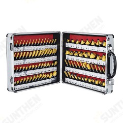 35/50/100Pcs 1/4 Inch Shank Router Bit Set with Metal Case Tungsten Cabide Tip Wood Milling Cutter For Trimming Router Machine 35/50/100Pcs 1/4 Inch Shank Router Bit Set with Metal Case Tungsten Cabide Tip Wood Milling Cutter For Trimming Router Machine