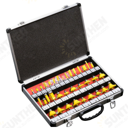35PCS 8mm Shank Tungsten Carbide Router Bit Set Wood Woodworking Cutter Trimming Knife Forming Milling w/ Aluminum Alloy Case Box 35PCS 8mm Shank Tungsten Carbide Router Bit Set Wood Woodworking Cutter Trimming Knife Forming Milling w/ Aluminum Alloy Case Box