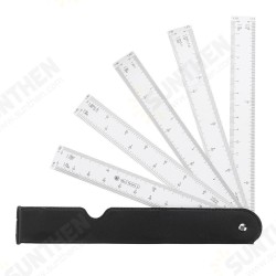 5pcs Multi-function Combined Scale Ruler Suit Butterfly Fan Shaped Plastic Scale Ruler