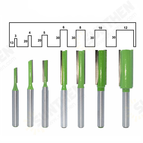 7pcs 6mm Shank Single Double Flute Straight Bit Milling Cutter Wood Tungsten Carbide Router Bit 7pcs 6mm Shank Single Double Flute Straight Bit Milling Cutter Wood Tungsten Carbide Router Bit