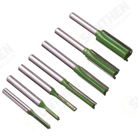 7pcs 6mm Shank Single Double Flute Straight Bit Milling Cutter Wood Tungsten Carbide Router Bit 7pcs 6mm Shank Single Double Flute Straight Bit Milling Cutter Wood Tungsten Carbide Router Bit