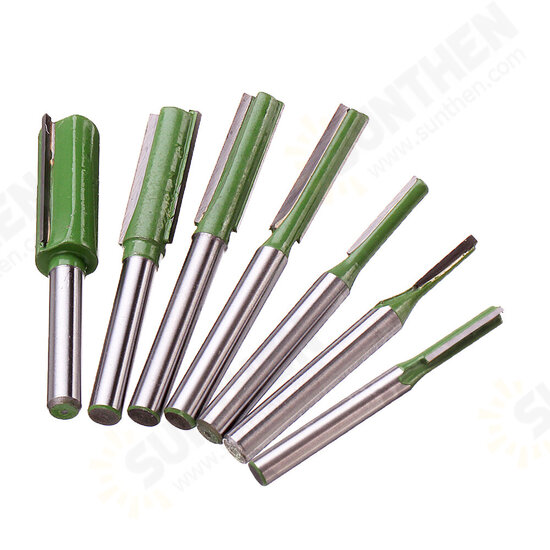 7pcs 6mm Shank Single Double Flute Straight Bit Milling Cutter Wood Tungsten Carbide Router Bit 7pcs 6mm Shank Single Double Flute Straight Bit Milling Cutter Wood Tungsten Carbide Router Bit