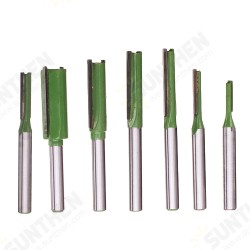 7pcs 6mm Shank Single Double Flute Straight Bit Milling Cutter Wood Tungsten Carbide Router Bit