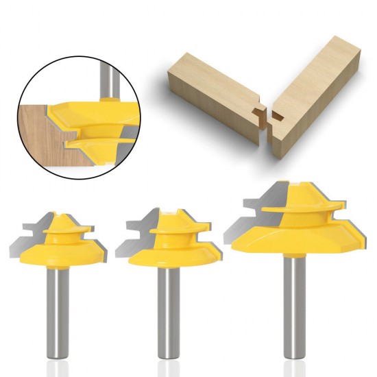 8MM Shank 45 Degree Lock Miter Router Bit Tenon Milling Cutter Woodworking Tool For Wood Tools