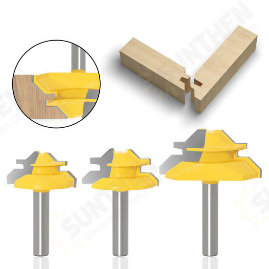 8MM Shank 45 Degree Lock Miter Router Bit Tenon Milling Cutter Woodworking Tool For Wood Tools