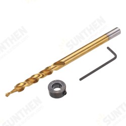 9.0/9.5mm Titanium Coating Twist Step Drill Bit 3/8 Inch Round Shank Drill for Woodworking Pocket Hole Jig