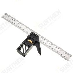 Adjustable 300mm Aluminum Alloy Combination Square 45 90 Degree Angle Scriber Steel Ruler Woodworking Line Locator Ruler DIY Carpenter Measuring Tool Adjustable 300mm Aluminum Alloy Combination Square 45 90 Degree Angle Scriber Steel Ruler Woodworking Line Locator Ruler DIY Carpenter Measuring Tool