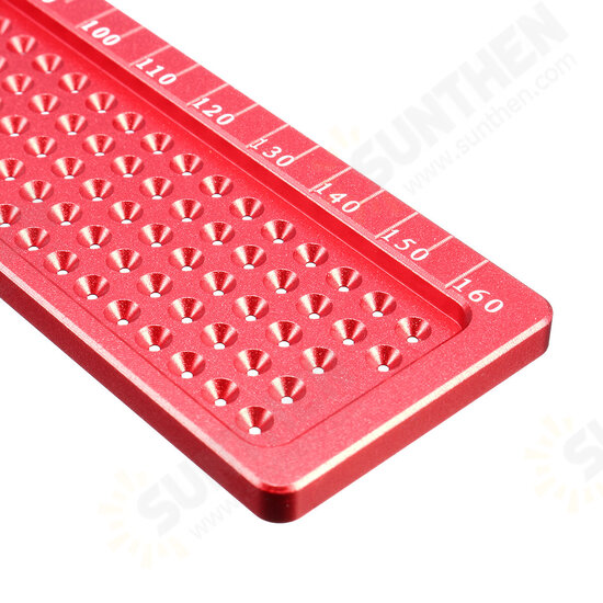 Aluminium Alloy T-160 Hole Positioning Metric Measuring Ruler Woodworking Precision Marking Scriber Aluminium Alloy T-160 Hole Positioning Metric Measuring Ruler Woodworking Precision Marking Scriber