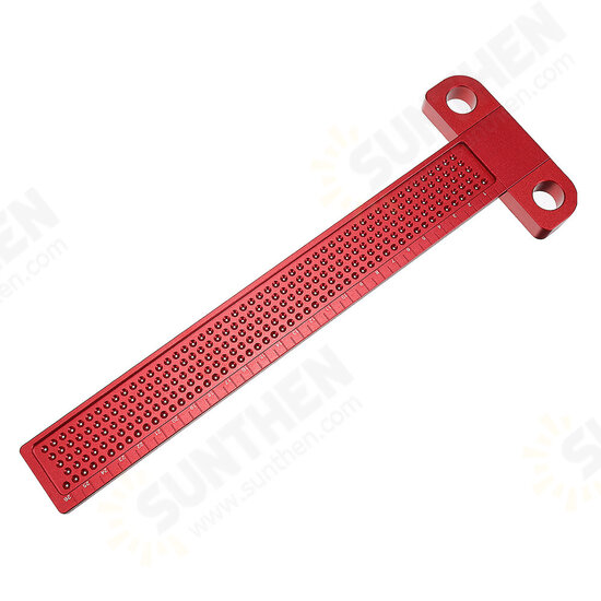 Aluminium Alloy T-260 Hole Positioning Metric Measuring Ruler 260mm Precision Marking T-Rule Scriber Ruler Woodworking Tool Aluminium Alloy T-260 Hole Positioning Metric Measuring Ruler 260mm Precision Marking T-Rule Scriber Ruler Woodworking Tool