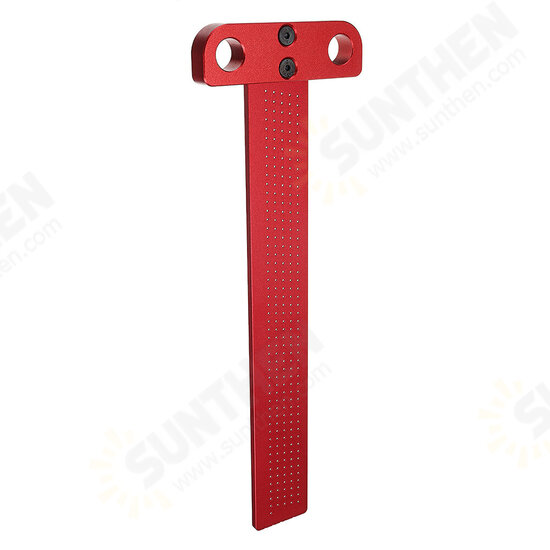 Aluminium Alloy T-260 Hole Positioning Metric Measuring Ruler 260mm Precision Marking T-Rule Scriber Ruler Woodworking Tool Aluminium Alloy T-260 Hole Positioning Metric Measuring Ruler 260mm Precision Marking T-Rule Scriber Ruler Woodworking Tool