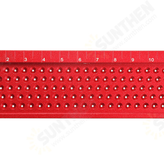 Aluminium Alloy T-260 Hole Positioning Metric Measuring Ruler 260mm Precision Marking T-Rule Scriber Ruler Woodworking Tool Aluminium Alloy T-260 Hole Positioning Metric Measuring Ruler 260mm Precision Marking T-Rule Scriber Ruler Woodworking Tool
