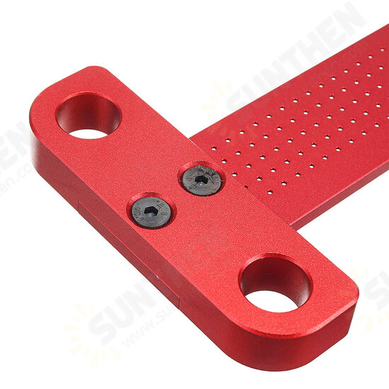 Aluminium Alloy T-260 Hole Positioning Metric Measuring Ruler 260mm Precision Marking T-Rule Scriber Ruler Woodworking Tool Aluminium Alloy T-260 Hole Positioning Metric Measuring Ruler 260mm Precision Marking T-Rule Scriber Ruler Woodworking Tool